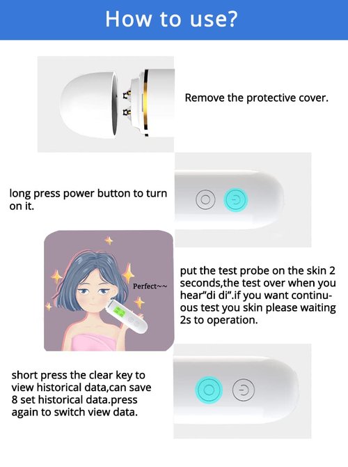Facial Moisture Tester Detector Analyzer Monitor Digital LCD Display Personal Facial Skin Care Moisture Analyzer Skin Care Tool