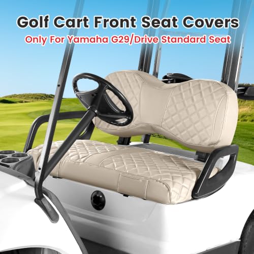 Beige Golf Cart Seat Cover Fit Yamaha G29 Drive2 Front Standard Seat - Custom Fit