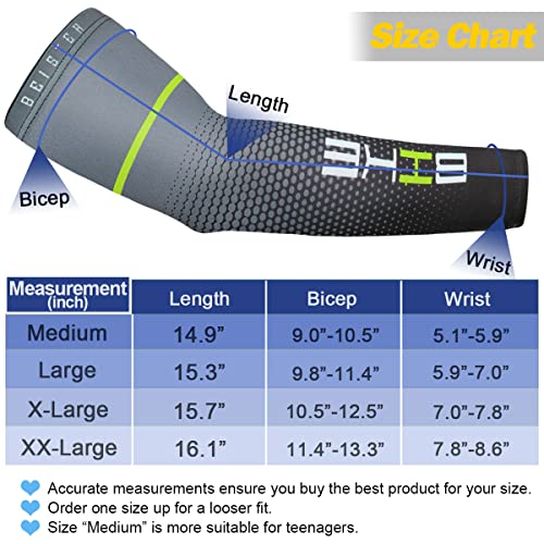 Beister Arm Sleeves for Cycling and Outdoor UV Protection - Large, Black