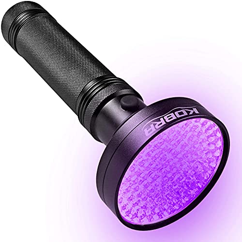 Kobra 100 LED UV Blacklight Flashlight 390nm - Pet Stain Leak Detector, Black