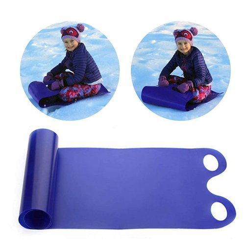 Xweptuy Snow Carpet Sled, Roll Up Flying Carpet Sled, Lightweight Snow Sledge Portable Rolling Slider for Children Adult, 53x18 Inches (Blue) &
