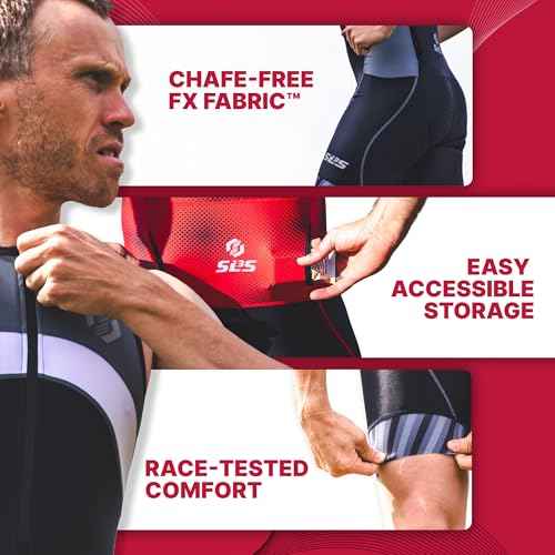 SLS3 Triathlon Suits Mens - Premium Trisuit Triathlon Men - Sleeveless, Quick Drying Tri Kit with Large Back Pocket