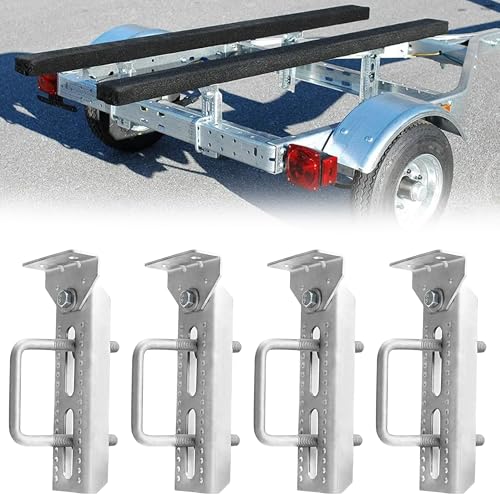 8-Inch Galvanized Boat Trailer Bunk Brackets with Swivel Top - Fits 3" Crossmembers