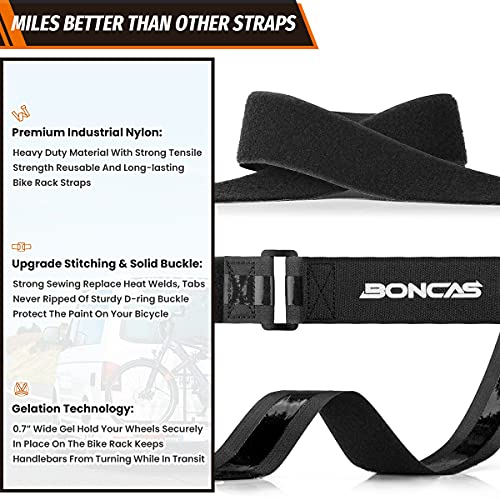 Bike Rack Straps Bicycle Wheel Stabilizer with Gel Grip for Transport