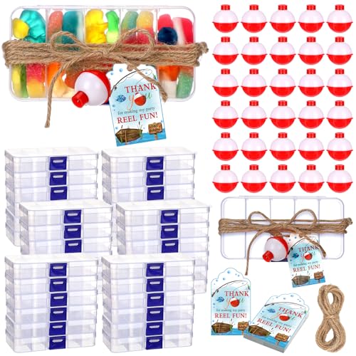72 Fishing Party Favors Tackle Boxes with Thank You Cards - Ocean Theme