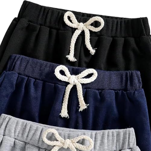 Toddler Boy Sweatpants 3 Pack - Dinosaur Print Jogger Pants - Black, Royal Blue, Gray - 10 Years Size