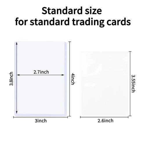 QTYORD 400Pcs Top Loaders for Cards (200Pcs Hard Plastic Card Holders & 200Pcs Penny Card Sleeves) 3" x 4" Toploaders, Card Protector Sleeves for Baseball Football Sports Cards, Standard Trading Cards