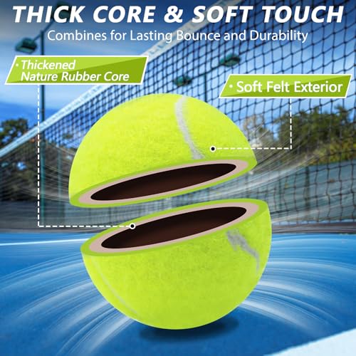 Multi-Color 40 Pack Tennis Balls for Practice & Dog Play - Durable Rubber & Felt