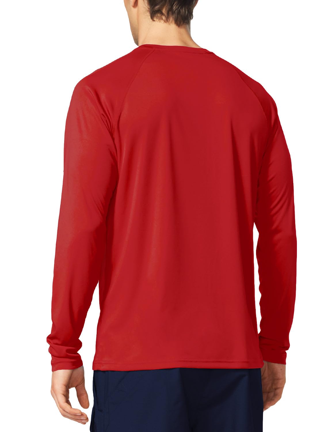 baleaf Mens UPF 50+ Sun Protection Shirts Long Sleeve Rash Guard, Quick Dry 4-Way Stretch for Fishing Swimming Surfing 01-Tomato 3XL