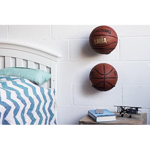 Wallniture Sporta Wall Mounted Ball Storage Sports Ball Holder Rack Display Storage Steel (Black)