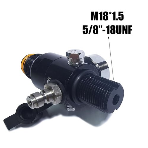 Aopkeo HPA Regulator Valve for Paintball Airsoft PCP Compressed Air CO2 Nitrogen Cylinder Tank Bottle 4500psi Input, Output 800psi 1800psi 2200psi(Ouput 1800psi 5/8"-18UNF)