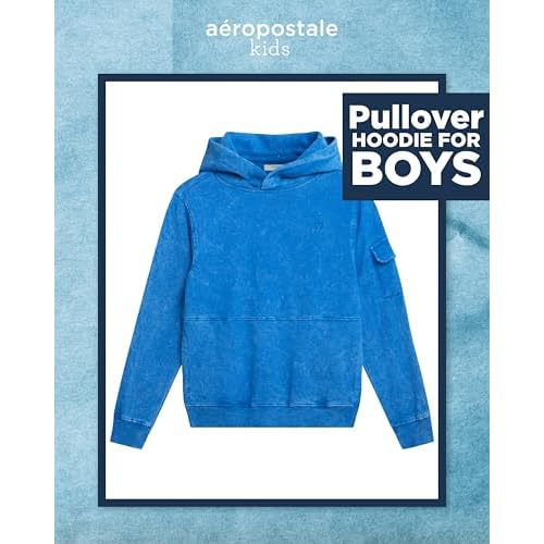 AEROPOSTALE Boys Hoodie - Cozy Soft Fleece Pullover Hoodies for Boys with Sleeve Pocket - Trendy Kids Sweatshirts (Size 8-16)