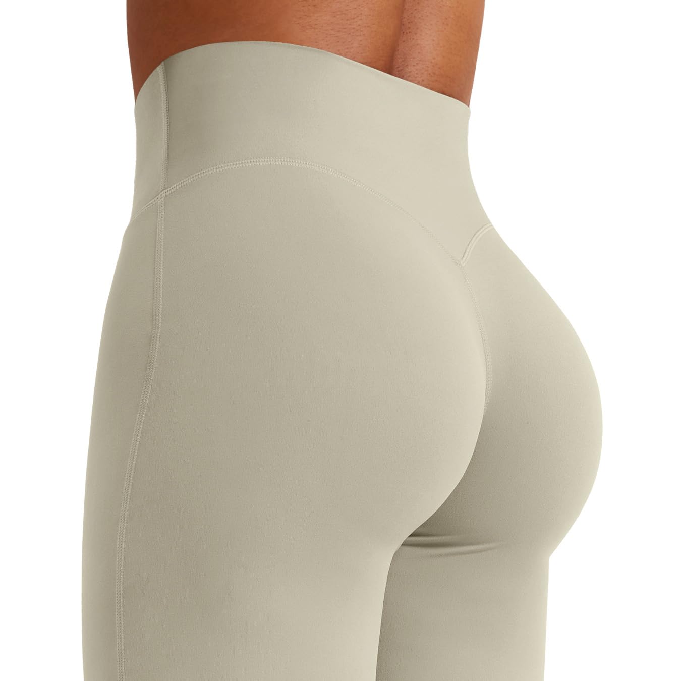 YEOREO Workout Leggings Womens No Front Seam Straight Leggings 31.5" High Waist Buttery Eddiy Gym Yoga Pants Light Sand XXL