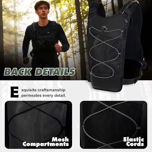 Hydration Running Vest Backpack with 2L Water Bladder - Lightweight Reflective Chest Pack for Hiking Cycling & Marathon