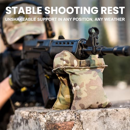 Camo Shooting Rest Bag with Pre-Filled Support for Hunting & Range Use