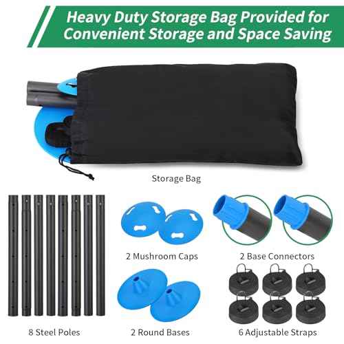 Windproof Boat Cover Support Pole System 2 Pcs with 8 Adjustable Heights Telescoping Steel Furniture Cover Support Poles 18"-57" with Straps Storage Bag