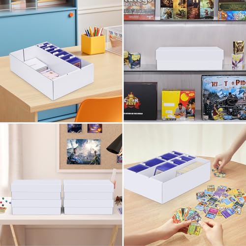 6-Pack Trading Card Storage Box - 3-Row Bulk Card Organizer for MTG Sports Cards