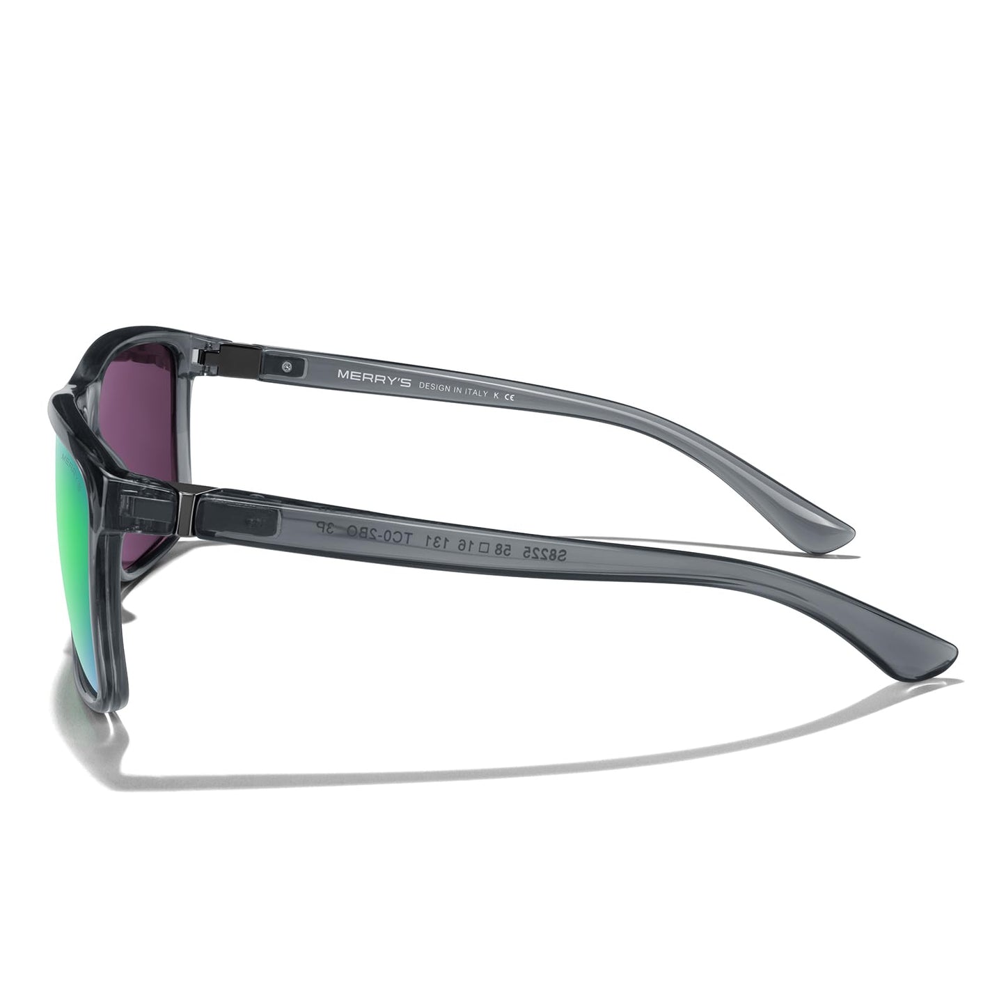MERRY'S Rectangular Polarized Sports Sunglasses for Men Women Cycling Driving Fishing UV400 Protection S8225