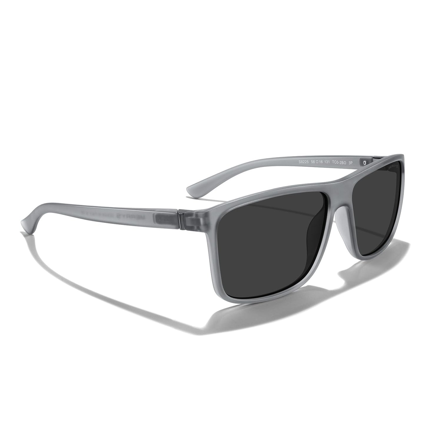 MERRY'S Rectangular Polarized Sports Sunglasses for Men Women Cycling Driving Fishing UV400 Protection S8225