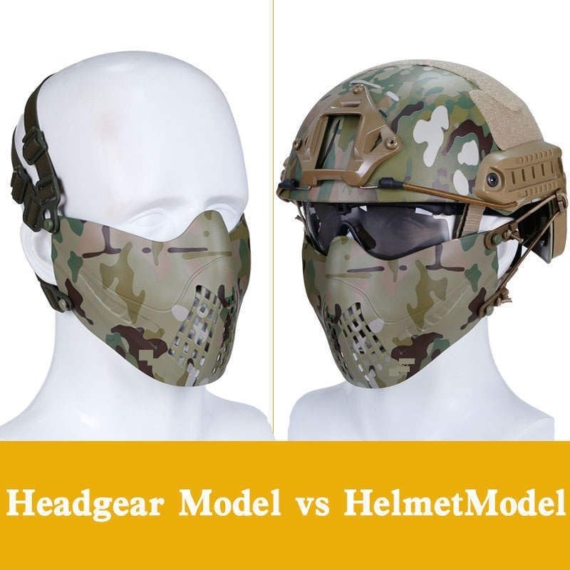 Jungle Leopard Tactics Mask Airsoft Fast Helmet Half Face Airsoft Paintball Mask Shooting Protector(OD)