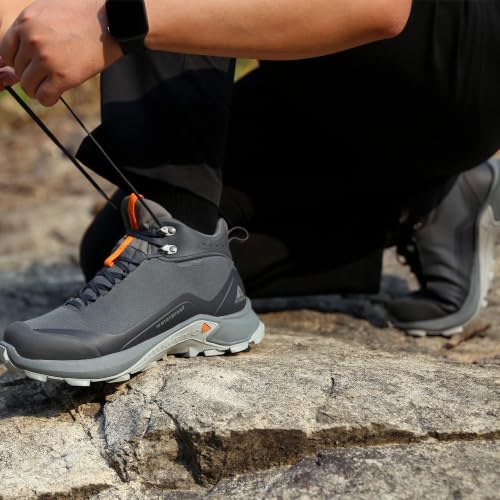 HUMTTO Men's All-Terrain Waterproof Hiking Boots - Grey, Size 10