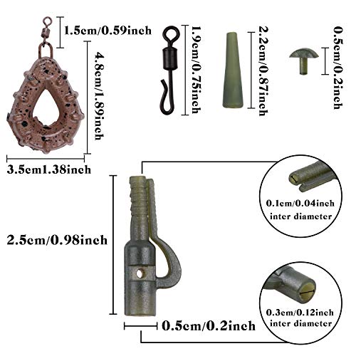 Carp Fishing Rig Kit Hair with Flat Pear Sinkers & Swivels - Variation A