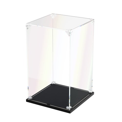 Clear Acrylic Display Case, Self-Assemble Showcase for Collectibles, Action Figures, Dolls, Toys - Alternative Glass Box for Commemorative Gifts (6x6x10 inch, 15x15x25 cm)