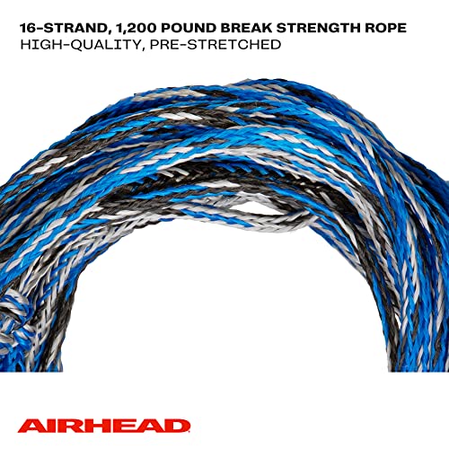 Multicolor 65-Foot Wakeboard Rope with EVA Grip Handle & Storage