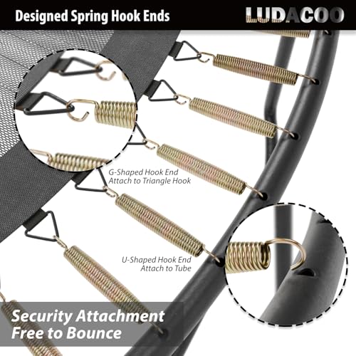3.5 Inch Trampoline Springs Heavy Duty Stainless Steel Replacement Pack - Swivel & Straight Hooks, T-Hook Tool Included
