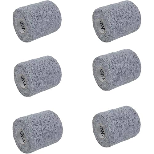 Powerflex Stretch Athletic Tape 2" x 6 Yards Grey - Self-Adherent Support for Sports & Rehab