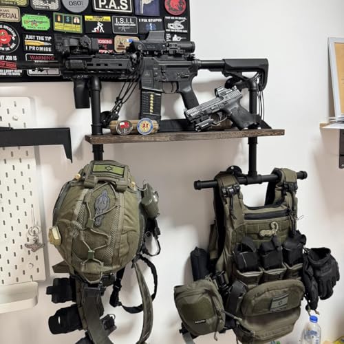 Heavy-Duty Tactical Gear Rack Wall Mount Hanger & Hook Set for Police, Motorcycle & Sports Gear - 1 Set