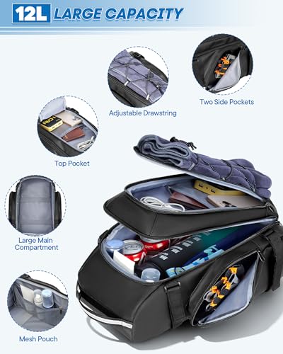 Convertible Bicycle Rear Rack Bag with Reflective Strips & Multiple Pockets