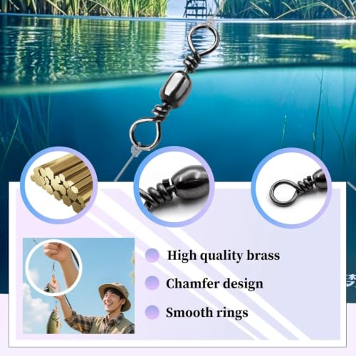 Natufish Barrel Swivels 50/100 Pcs High Strength Saltwater Fishing Tackle 10#