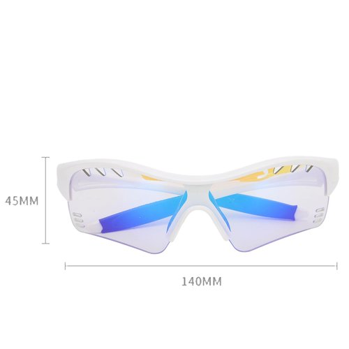 UPALDHOU Kids Sunglasses Photochromic Sports Sunglasses Kids Baseball Sunglasses for Running Mountaineering (White Frame+Color Changing Blue)