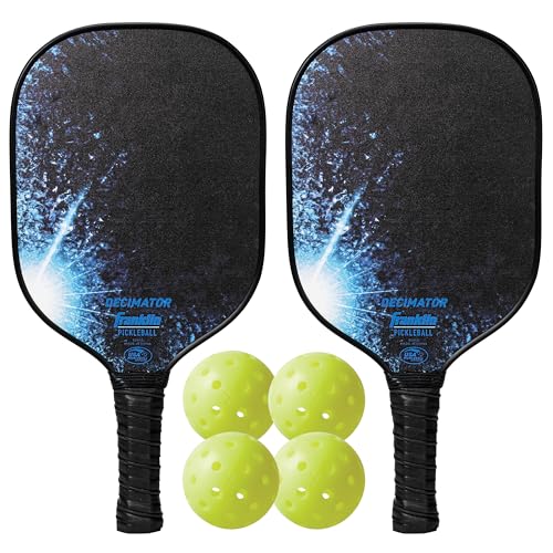 Franklin Pickleball 2 Player Carbon Fiber Paddle and X-40 Pickleball Set - (2) Carbon Fiber Paddles - (4) X-40 Balls - USA Pickleball Approved