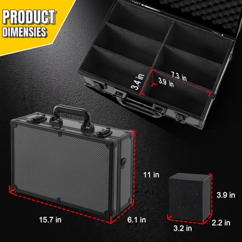 Aluminum Card Storage Box XL Carbon Fiber - Holds 155+ Graded Cards & 700+ Top Loaders