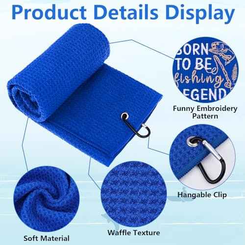 3 Pcs Fishing Towels with Clip Soft Embroidered Fishing Towel Effective Cleaning of Fishing Gears Dirty Hands Boat Towels 16 x 16¡± Absorbent Fishing Hand Towel for Men Women Camping Hiking Fly Fishing