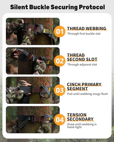 Heavy-Duty Tree Stand Harness Strap Black - Quick-Connect Hunting Safety Gear