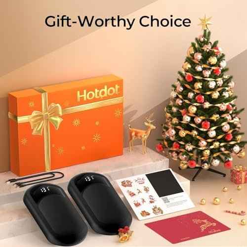 AI Hand Warmers Rechargeable 2 Pack, Heat Levels (104?131¡ÆF), Real-Time Temp & Battery Display, Electric Hand Warmers, Fast Heating, Fits in Gloves/Pocket, Gifts for Women & Men