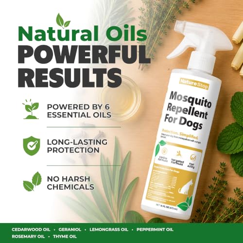 Pet-Safe Mosquito Repellent Spray for Dogs - 16oz, Natural Oil Formula, Made in USA