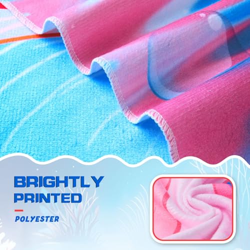 Kids Beach Towel Axolotl Quick Dry Swim Towel - Pink, 30x60 Inches - Variation A003