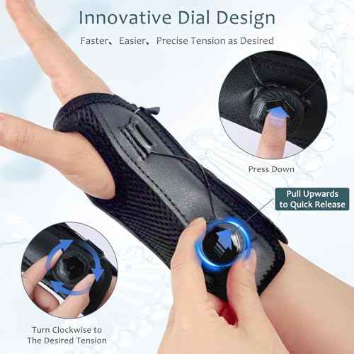 Carpal Tunnel Wrist Brace Night Support, Adjustable Wrist Support Splint, Hand Brace for Pain Relief, Carpal Tunnel Syndrome, Tendinitis and Arthritis, for Sleeping Women & Men, Right & Left