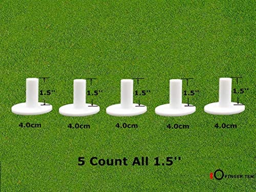 FINGER TEN Golf Rubber Tees Driving Range Value 5 Pack, Mixed Size or 5 Same Size for Practice Mat (White 5 Pack(1.5,2.25,2.75,3,3.13))