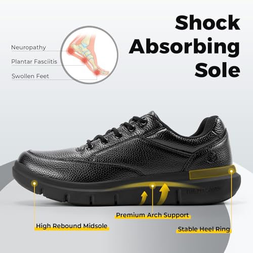 Men's Wide Oxford Dress Shoes - Casual Business Sneakers 11.5X Wide Black