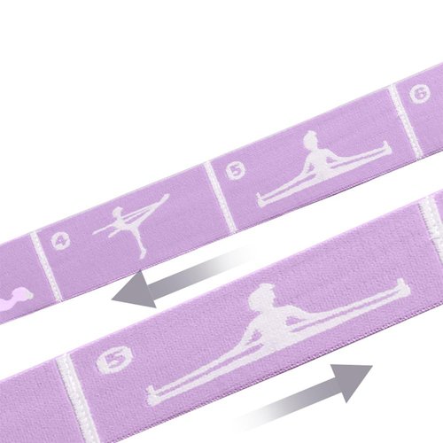 Xensamy Multi-Functional Slimming Resistance Bands Yoga Straps Elastic Stretching Band 12 Loops for Pilates, Latin Training, Dance, Gymnastics, Fitness, Ballet and Physical Therapy (Purple, 12 Grids)