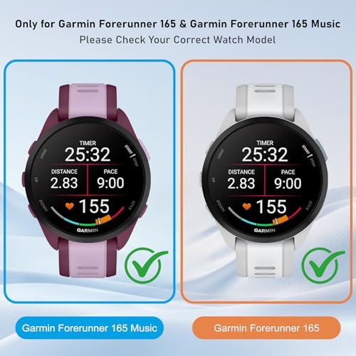Garmin Forerunner 165 & 165 Music Screen Protector Case 4-Pack - Black, Pink, Beige, Clear