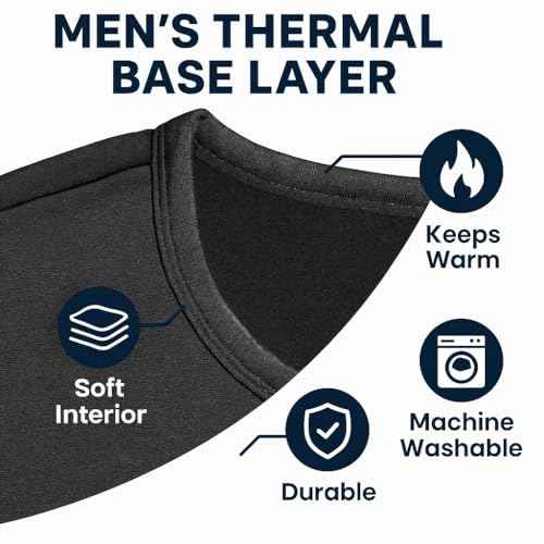 Polar Extreme Men's Thermal Base Layer Set, Ultra Soft, 2-Piece Moisture-Wicking Warm Underwear for Cold Weather