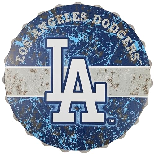 FOCO Los Angeles Dodgers Metal Distressed Bottlecap Sign