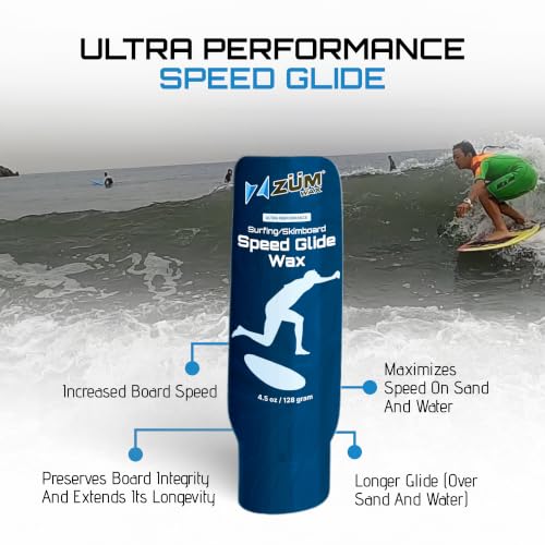 Surfing Skimboard Wax - Eco-Friendly, PFAS-Free, Ultra Speed Glide, Vanilla Scent, Made in USA, 4.5 oz