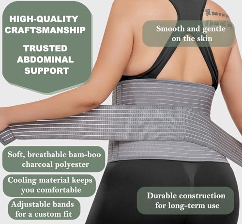 Postpartum Abdominal Binder Support Wrap - Grey, Waist L/XL